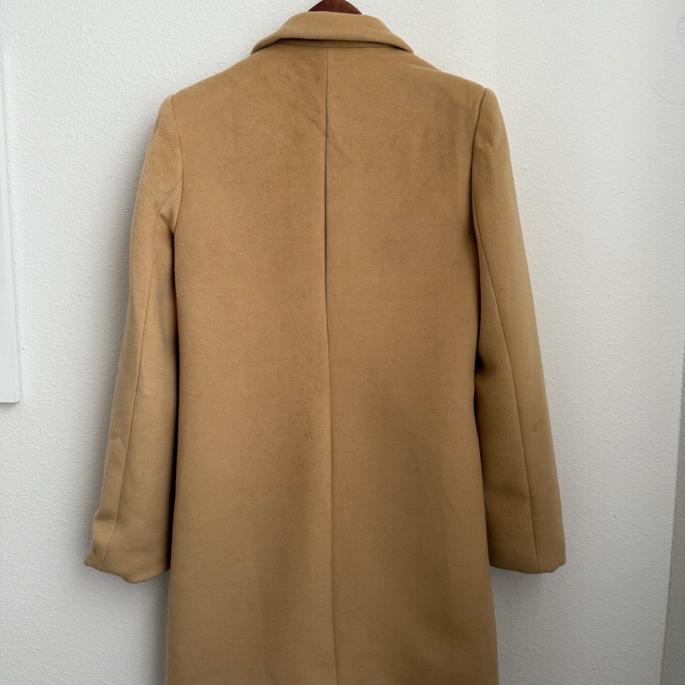Lulus Harriet Long Double-breasted Tan Coat Brown - Size M - Picture 5 of 6